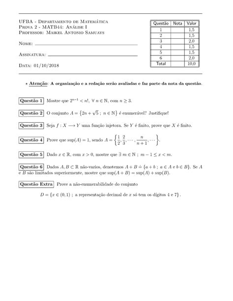 Prova Outubro Quest Es E Respostas Tica Ufba Departamento