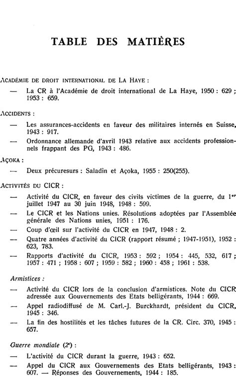 Table des Matières International Review of the Red Cross Cambridge Core