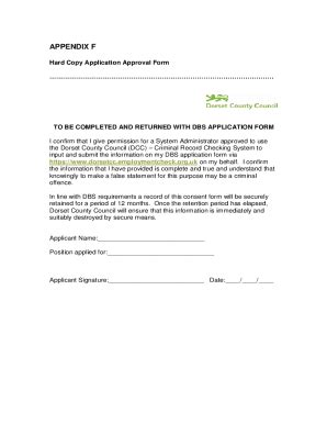 Fillable Online DBS Application Consent Form Fax Email Print PdfFiller