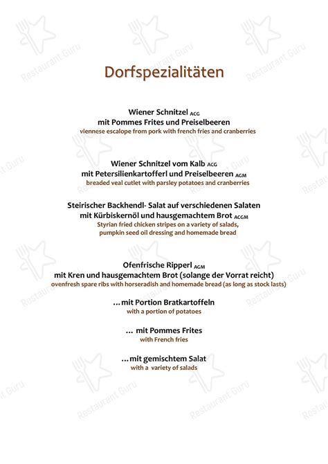 Speisekarte Von Die Landalm Restaurant Schladming