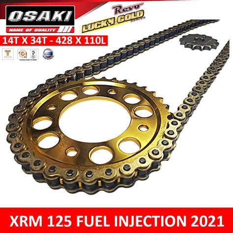 Xrm Fi Osaki Lucky Gold Chain Sprocket Set Made Thailand