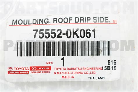 Moulding Roof Drip Side Finish Lh K Toyota Parts Partsouq