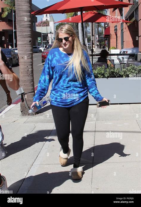 All About That Bass Singer Meghan Trainor Spotted Out In Beverly Hills Wearing Slippers