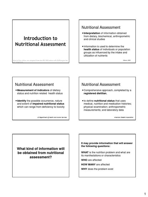 Nutritional Assessment Malnutrition Nutrition