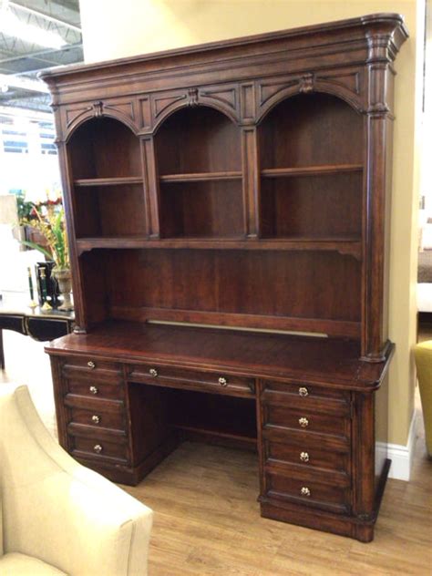 Dark Wood Two Pc Desk/Hutch – Encore Interiors, a consignment gallery