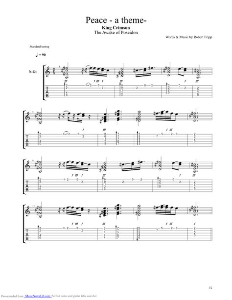 A Theme Guitar Pro Tab By King Crimson