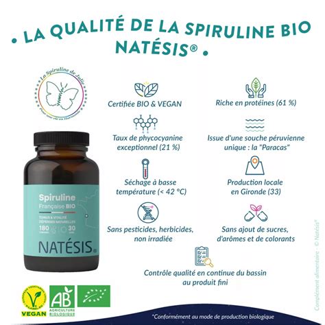 Spiruline Française Bio 21 Phycocyanine Natésis