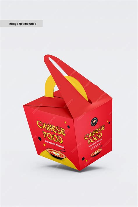 Premium Psd Chinese Food Paper Box Packaging Mockup