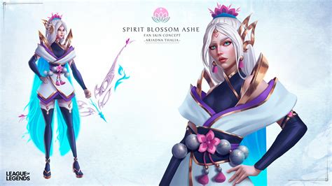 Ariadna Thalia Spirit Blossom Ashe Fanart League Of Legends