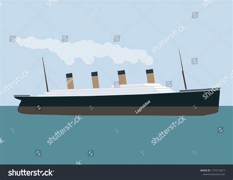 Titanic Ship Vector Graphic Illustration เวกเตอรสตอก ปลอดคา