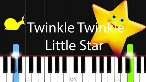 Twinkle Twinkle Little Star Piano Slow Tutorial Youtube