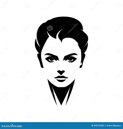 Pretty Woman Face On White Ai Generative Illustration Stock