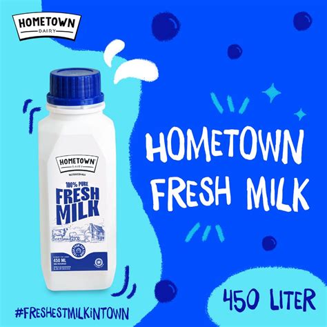 Jual Hometown Fresh Milk Susu Segar 450 ML Shopee Indonesia