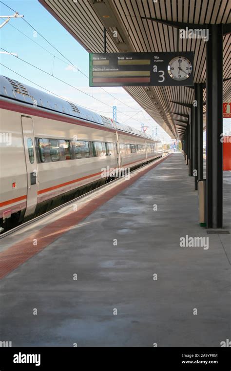 Modern train at the station. Toledo, Spain Stock Photo - Alamy