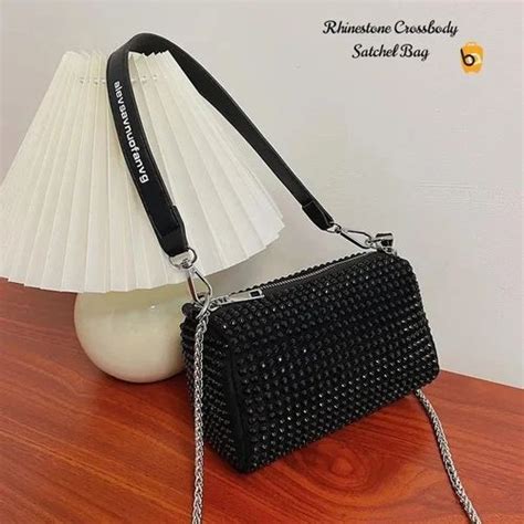 Bagsadda Black Mini Rhinestone Decor Metal Chain Square Bag 400 At Rs