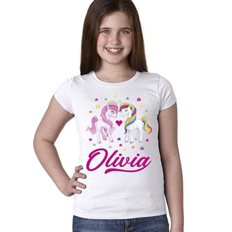 Unicorn T Shirt Personalized With Name Girls Princess Etsy Unicorn Tshirt Awesome