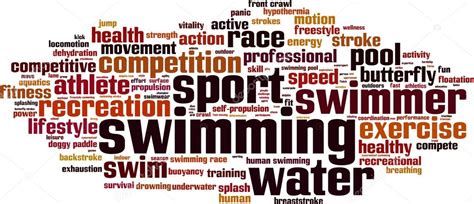 Swimming Word Cloud Stock Vector Boris