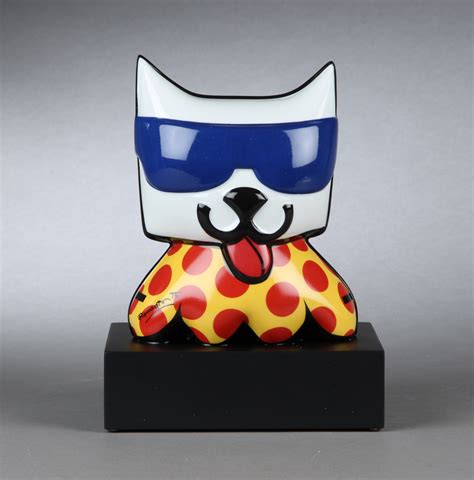 Romero Britto La Cat Pop Art Figur Af Porcel N Auktionshuset