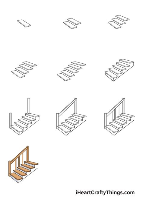 How To Draw 3D Stairs Step By Step