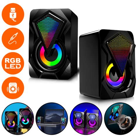 Caixa De Som Alto Falante Led Rgb Kp Ro800 Woofer Speaker Usb Em