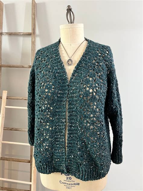 Aurora Lace Crochet Cardigan Pattern One Piece Sweater Marly Bird Marly Bird