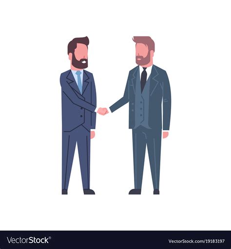 Hand shake concept two business men shaking hands Vector Image