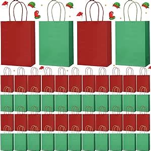 Amazon Yeaqee Pcs Christmas Paper Bags Kraft Gift Bags Bulk