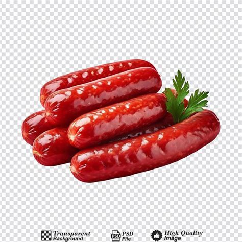 Premium PSD Raw Uncooked Sausages Isolated On Transparent Background