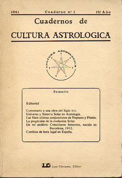 Libro cuadernos de cultura astrológica nº 1 comentario a una obra del