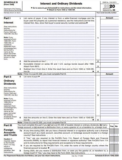 What Is Schedule B Form 1040 Interest And Ordinary Dividends