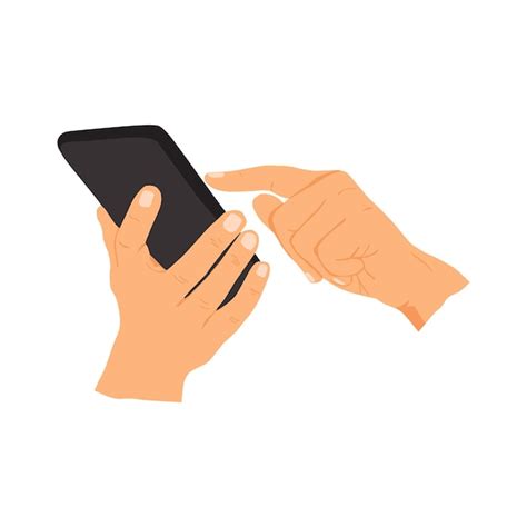 Premium Vector Vector Illustration Of Person Holding Smart Phone Hand