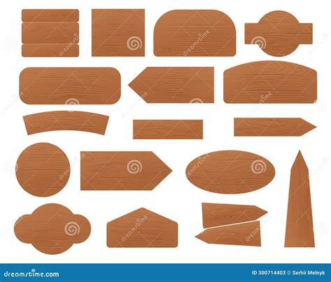 Set of wooden sign posts stock illustration. Illustration of retro - 300714403