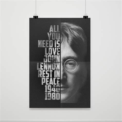 All You Need Is Love John Lennon Rip 1940 1980 Poster Poster