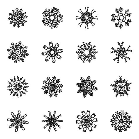 Linear Icons Pack Of Ice Flakes 2369464 Vector Art At Vecteezy