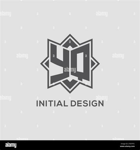 Monogram YQ Logo With Eight Point Star Style Design Vector Graphic