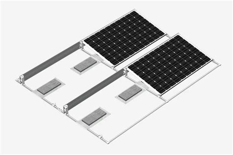 Flat Roof Ballasted Solar Racking System One Sides Mibet