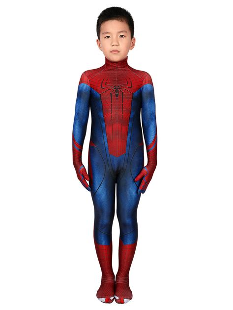 The Amazing Spider Man Bambini Cosplay Tuta Rossa Lycra Spandex Catsuit