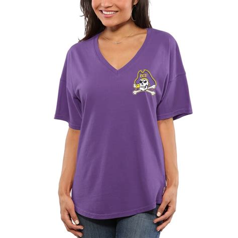 Womens Purple East Carolina Pirates Spirit Jersey Oversized T Shirt