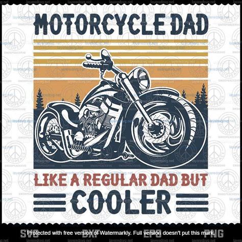 Vintage Motorcycle Dad Svg Like A Regular Dad But Cooler 2021 Father