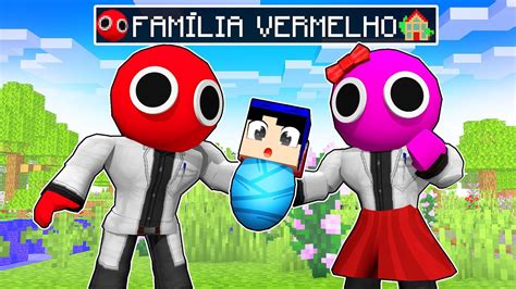 Fui Encontrado Pela Fam Lia Vermelho De Rainbow Friends No Minecraft