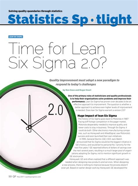 (PDF) Time for Lean Six Sigma 2.0?