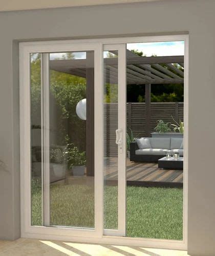 White 2 Track Upvc Glass Sliding Door Height 80 Inch Exterior At Rs