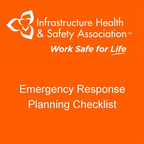 Emergency Response Planning Checklist - Construction Documents And ...