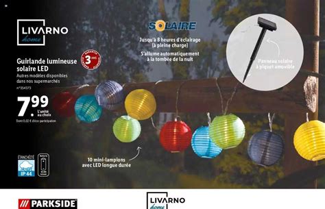 Promo Guirlande Lumineuse Solaire Led Livarno Home Chez Lidl