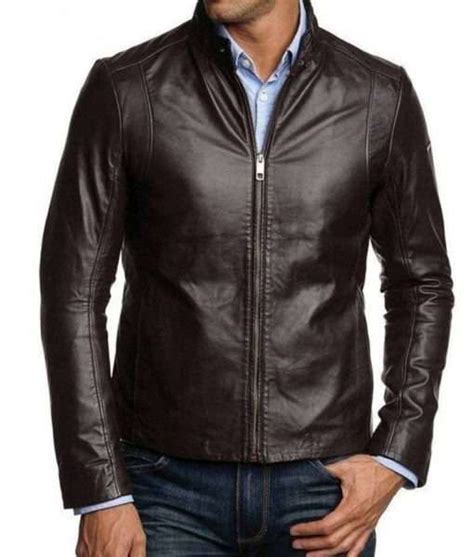 Mens Dark Brown Leather Jacket Casual Brown Leather Jacket