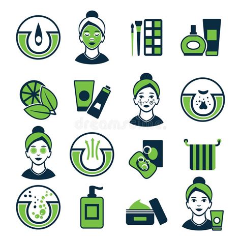 Acne Color Icon Set Stock Vector Illustration Of Pimple 71641203