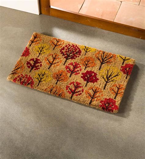 Fall Trees Coir Doormat Outdoor Rugs Doormats Outdoor Decor