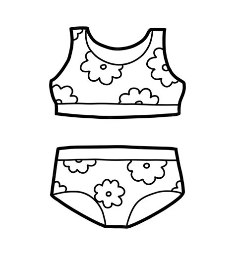 Bikini Coloring Clipart White Imprimer Dessin Coloriage Pages Kleurplaat Biquini Colouring