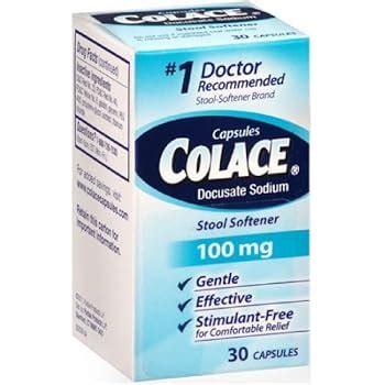 Amazon Colace Docusate Sodium Stool Softener Capsules 100 Mg 30