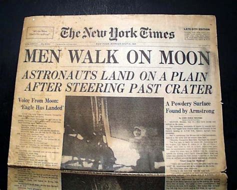 New York Times Newspaper Article 1969 Neil Armstrong